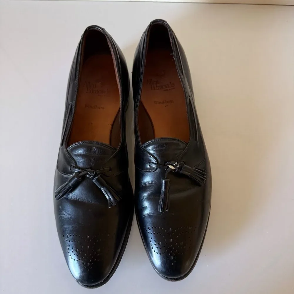 Allen Edmonds  Black Leather Tassel Loafer Dress Shoes Size 11.5 B Slip On